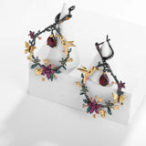 alibaba-koko hummingbird necklace Hummingbird Floral Statement Necklace 925 Sterling Silver Waterproof Vintage Topaz, Amethyst or Citrine