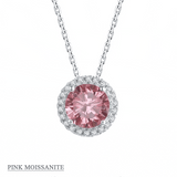 Alibaba - Koko moissanite necklace Moissanite Halo Jewelry 1ct Center Stone, 925 Sterling Silver Colors Available!