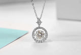 Alibaba moissanite necklace Moissanite Twinkling Necklace 925 Gold Plated Sterling Silver 1ct