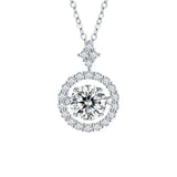 Moissanite Twinkling Necklace 925 Gold Plated Sterling Silver 1ct - White
