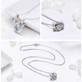 AliExpress - bamoer Necklaces Two Cats Sterling Silver Necklace