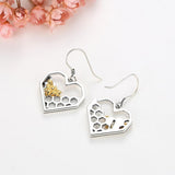 AliExpress Fine Fashion Jewelry-Earrings Honey Bee Heart Comb Earrings 925 Sterling SIlver for Bee Lovers