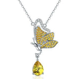 AliExpress Jewelry SET-Fine Fashion 925 Silver SET Butterfly Jewelry in Platinum Plated Sterling Silver, Yellow