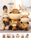 AliExpress Plush Animals Plush Horned Brown Cow Toy Stuffed Cow*