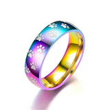 Rainbow Paw Rings, Very Cute!  Little paws on the rings, Stainless Steel. - 8