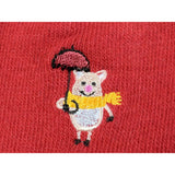 AliExpress Socks Piggy with Umbrella-Red Pig Socks CUTE Pig Socks in Bright Red Cotton Blend
