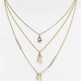 Bloomingdale's Fashion Necklace 'Christie' Gold-Tone Triple Layer Pendant Necklace By Aqua