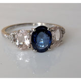 ebay Fine Jewelry Rings Sapphire, Morganite and Diamond Ring in 10K White Gold, Gorgeous & Unusual!