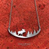 FAIRE - Close 2 UR Heart Moose in the Woods Necklace Made in the USA