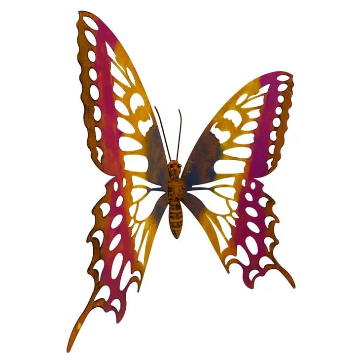 FAIRE - Continental Art Center Butterfly Metal Art Large Swallowtail Butterfly Metal Rustic Indoor or Outdoor Wall Decor