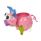 FAIRE - Continental Art Center Mini Pig Planter Colorful Mini Pig Planter Painted and Enameled