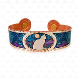 FAIRE - Copper Arts Bracelets Cat and Moon design Colorful Bracelet With Magnet-Handmade in the USA