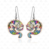 FAIRE - Copper Arts Fashion Jewelry Sleeping Cat Copper Earrings Hand-Made in the USA, cute & colorful!