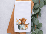 Faire: Dark Horse Dream Designs LLC Baby Highland Cow Bath Time Kitchen, Dish,Hand Towel