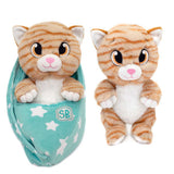 FAIRE: Fiesta Toys Stuffed Animals Cat SWADDLE BABIES PETS- CUDDLE CAT  or PUPPY IN A SLING