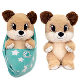 FAIRE: Fiesta Toys Stuffed Animals Dog SWADDLE BABIES PETS- CUDDLE CAT  or PUPPY IN A SLING