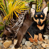 FAIRE: FurTastic Friends by Bocchetta Plush Toys Plush Dog Plush Toy Stuffed Chihuahua  Dog Black and Tan  Size 25cm/10"