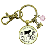 FAIRE - Gutsy Goodness Arts & Crafts Home is Where My Pigs Are Keychain, Handmade!