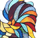 faire-river of goods Stained Glass Panels Rooster Tiffany Style Colorful Chicken Stained Glass Lamp or Hanging Panel