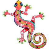 GCDS-Caribbean Craft Metal Wall Art Eight Inch Pink Metal Gecko - Caribbean Craft *