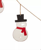 GLITZHOME LLC CHRISTMAS Christmas Metal Snowman Garland Imported Decoration for the Holiday Season