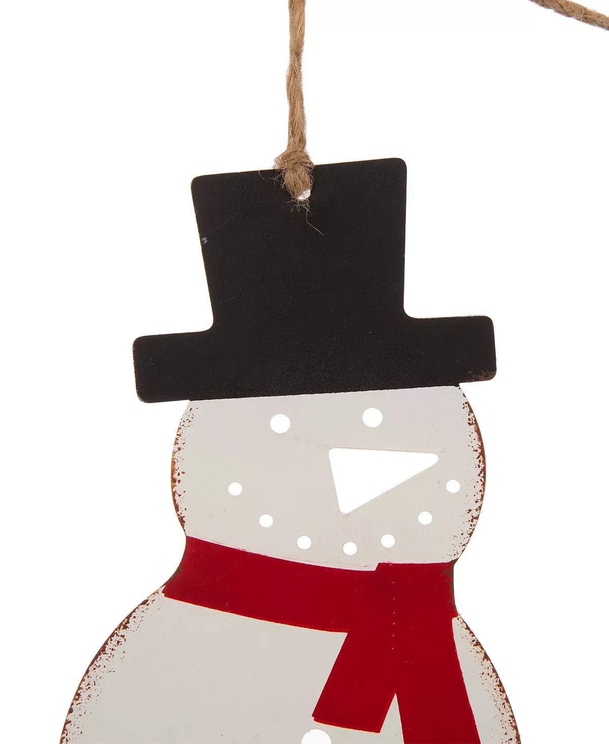 GLITZHOME LLC CHRISTMAS Christmas Metal Snowman Garland Imported Decoration for the Holiday Season
