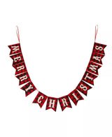 Merry Christmas Plaid Banner Garland Polyester Imported 8.75' L