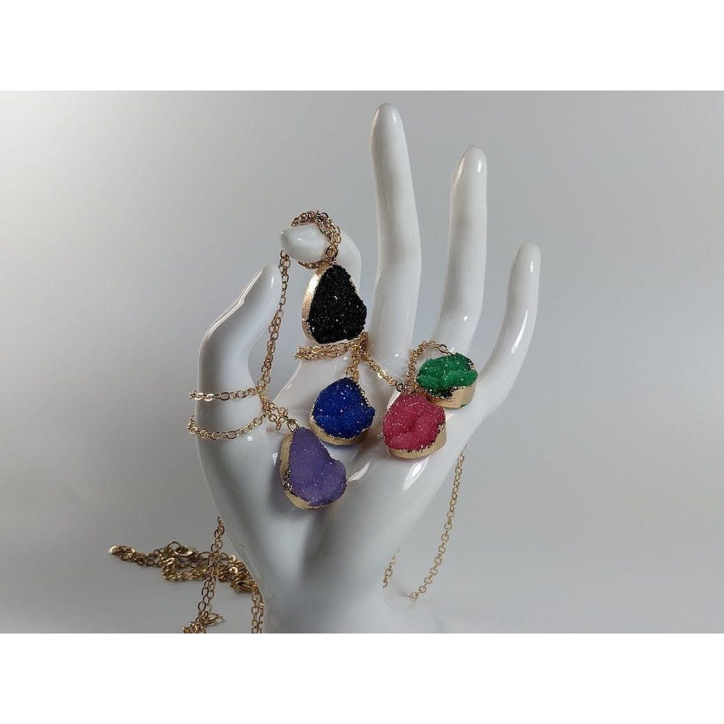 Jewel Palace Fashion Necklace Multi Colored Druzy Fashion Necklaces