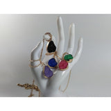 Jewel Palace Fashion Necklace Multi Colored Druzy Fashion Necklaces