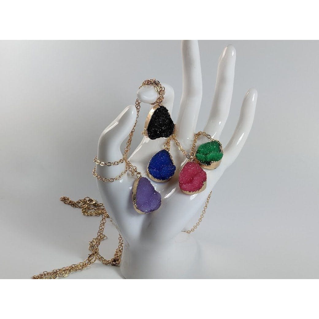 Jewel Palace Fashion Necklace Multi Colored Druzy Fashion Necklaces
