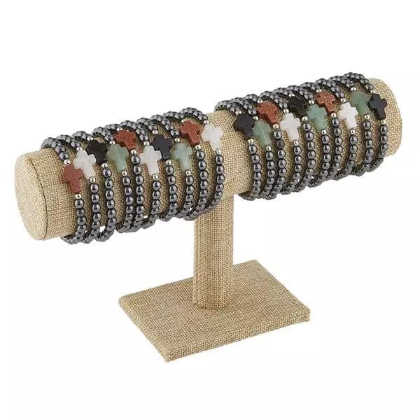 Kellis Gifts Bracelets Hematite Bead Cross Bracelet Assorted Colors Stretch