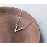 King He Fine Fashion Jewelry SET "V" Dainty Sterling Silver Necklace perfect for Vegans!