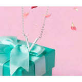 King He Fine Fashion Jewelry SET "V" Dainty Sterling Silver Necklace perfect for Vegans!
