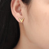 King He Fine Fashion Jewelry SET "V" Earrings 925 Sterling Silver Jewelry Perfect for Vegans!