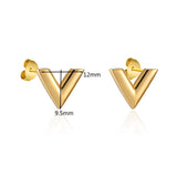 King He Fine Fashion Jewelry SET Yellow Gold "V" Earrings 925 Sterling Silver Jewelry Perfect for Vegans!