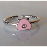 Kitty Fine Fashion Jewelry Ring Pink Pig Jewelry, Rings, Earrings and Necklaces Sterling Silver