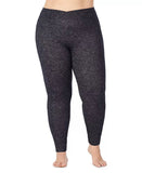 KOMAR LAYERING LLC Leggings Cuddl Duds Plus Size Soft Knit Leggings - Heather Grey 1X, Heather Blue & Charcoal 2X