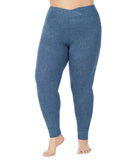KOMAR LAYERING LLC Leggings Cuddl Duds Plus Size Soft Knit Leggings - Heather Grey 1X, Heather Blue & Charcoal 2X