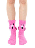 Living Royal Footwear Flamingo Crew Slipper Socks Soft and Fuzzy Women's *