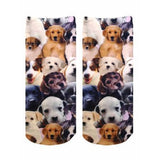 Living Royal Socks Puppies All Over Dog Faces Cute Ankle Socks *