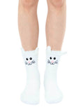 Living Royal Socks White Bunny Rabbit Fuzzy Crew Slipper Socks Pink or White Soft and Fuzzy