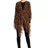 Macy's Cover up ALL SAINTS Ambient Leopard Print Ruana "Camel" NWT