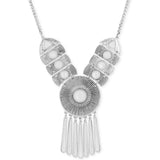 Macy's Fashion Necklace Necklace Lucky Brand Medallion Statement Necklace Silver Tone Matching Bracelets