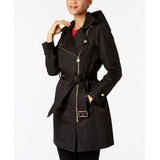 Macy's rain jacket MICHAEL Michael Kors Asymmetrical Raincoat Black xxs