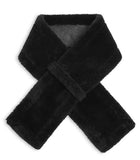 Macy's Scarf AQUA FAUX FUR HEART SCARF BLACK