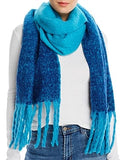 Macy's Scarves Aqua Ombre Blue Chunky Warm Scarf-NWT