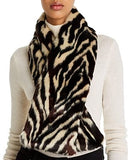 Macy's Scarves Zebra Print Scarf, Luxury Faux Fur Winter Scarf