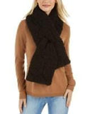 Macy's Womens scarf black Inc Faux Sherpa Scarf Reversible Quilted  Cozy Winter Warm Soft