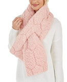 Macy's Womens scarf pink Inc Faux Sherpa Scarf Reversible Quilted  Cozy Winter Warm Soft