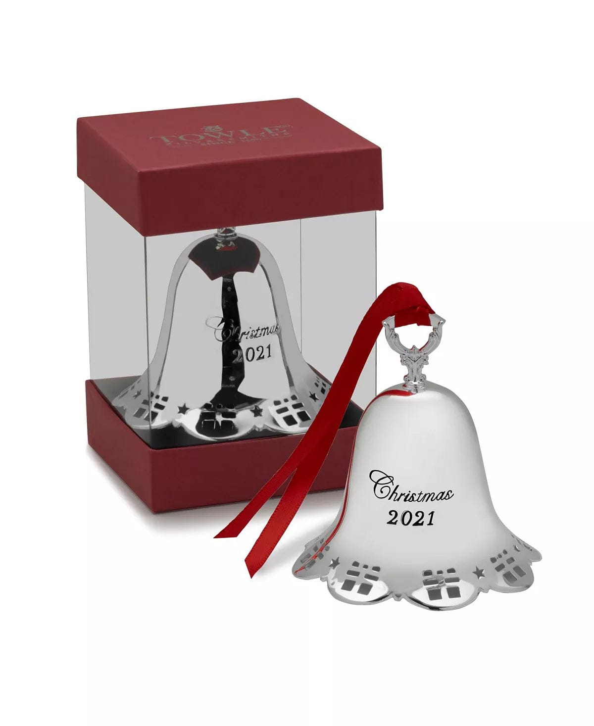 MIKASA/LIFETIME BRANDS ornament 2021 Silver-Plated 42nd Edition Pierced Bell Ornament Sterling Silver Christmas Decor